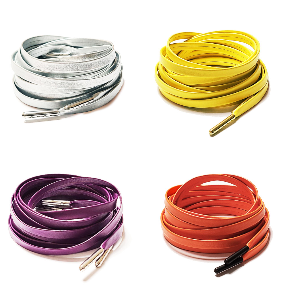 Luxury Synthetic Leather Flat Laces ( 4 Colours )